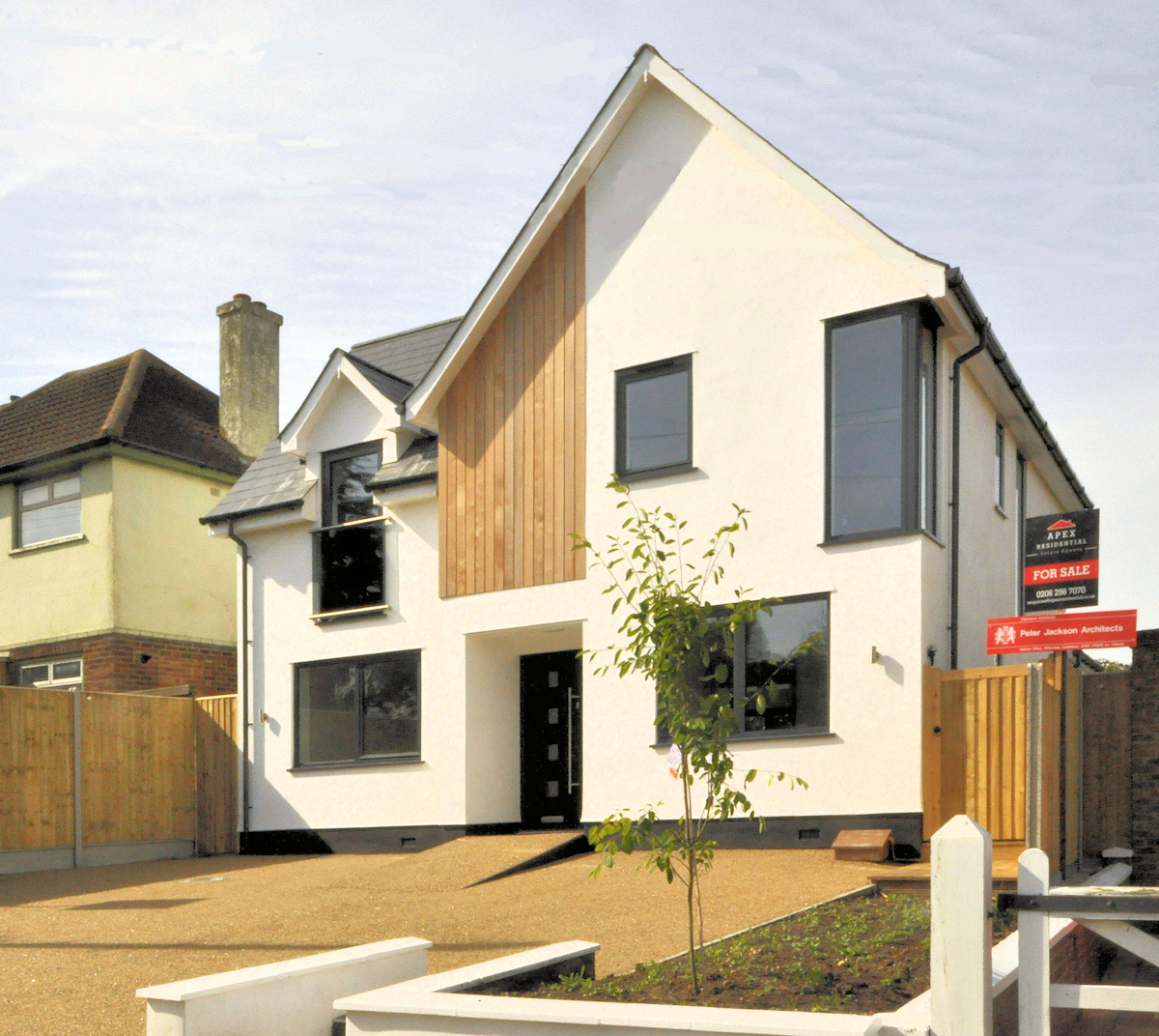 Single house developer scheme on a redeveloped site.   Design: Nick Baldry